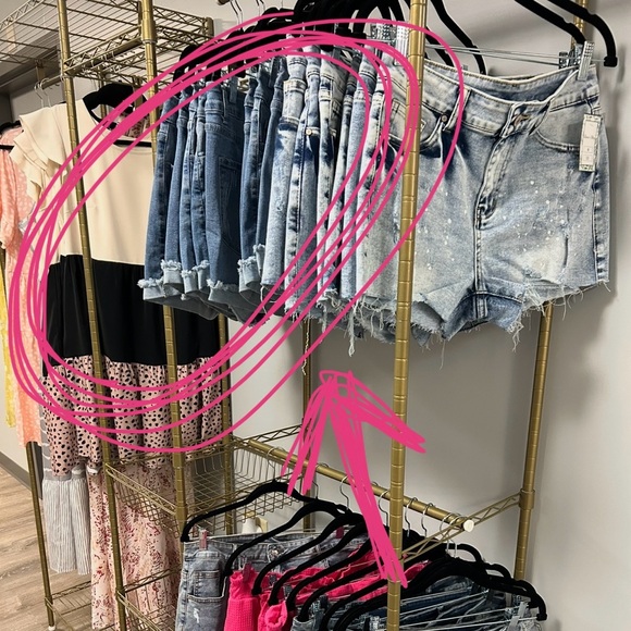 Denim Distressed Women's Shorts - Picture 2 of 2